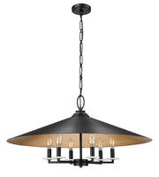 Rialto 6 Light 32" Pendant in Matte Black