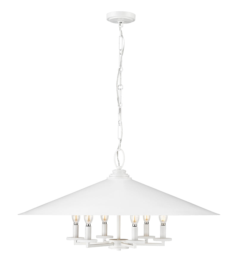 Rialto 6 Light 32" Pendant in Matte White