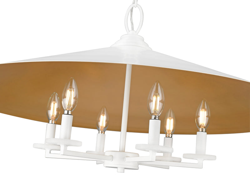 Rialto 6 Light 32" Pendant in Matte White