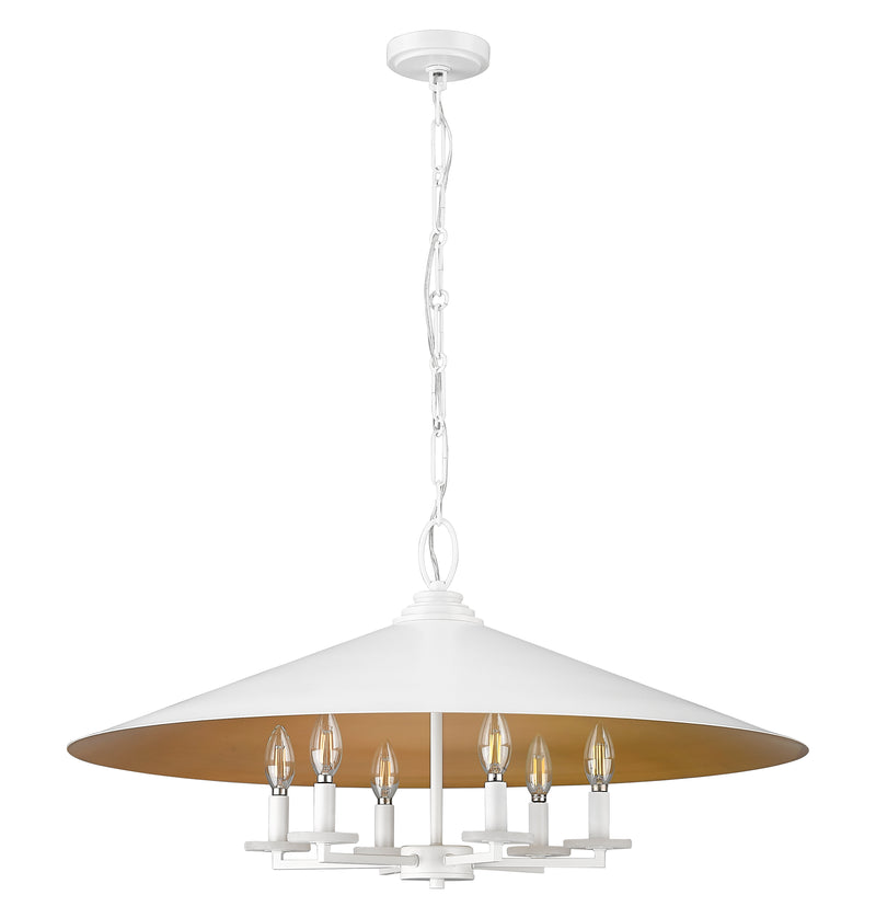 Rialto 6 Light 32" Pendant in Matte White