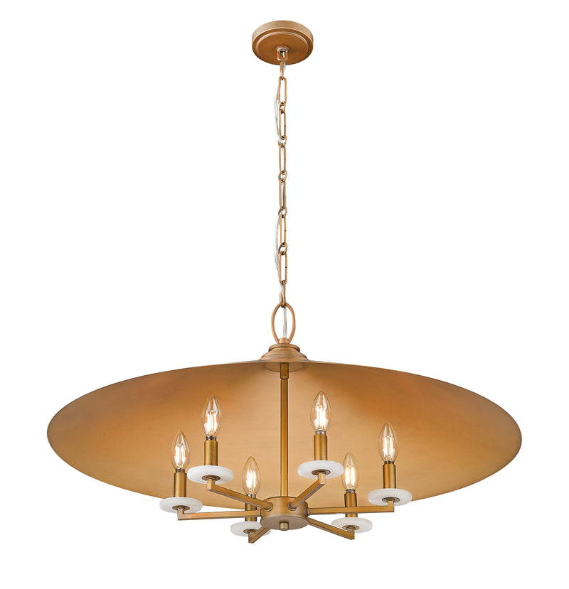 Rialto 6 Light 32" Pendant in Signature Gold