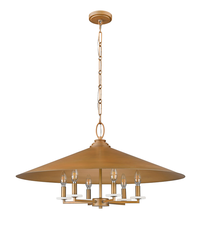 Rialto 6 Light 32" Pendant in Signature Gold