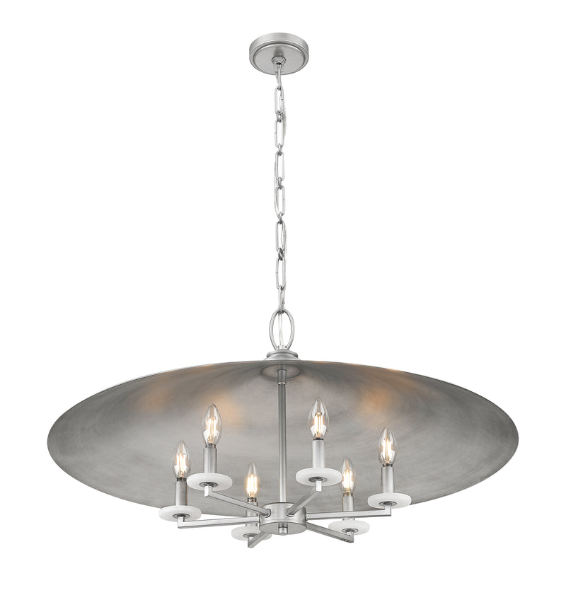 Rialto 6 Light 32" Pendant in Signature Pewter
