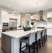 Rialto 6 Light 32" Pendant in Signature Pewter in a room setting