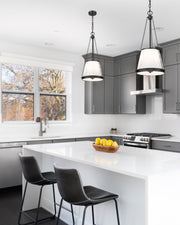 Madeline 4 Light 12" Pendant in Matte Black in a room setting