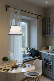 Madeline 5 Light 18" Pendant in Matte Black in a room setting