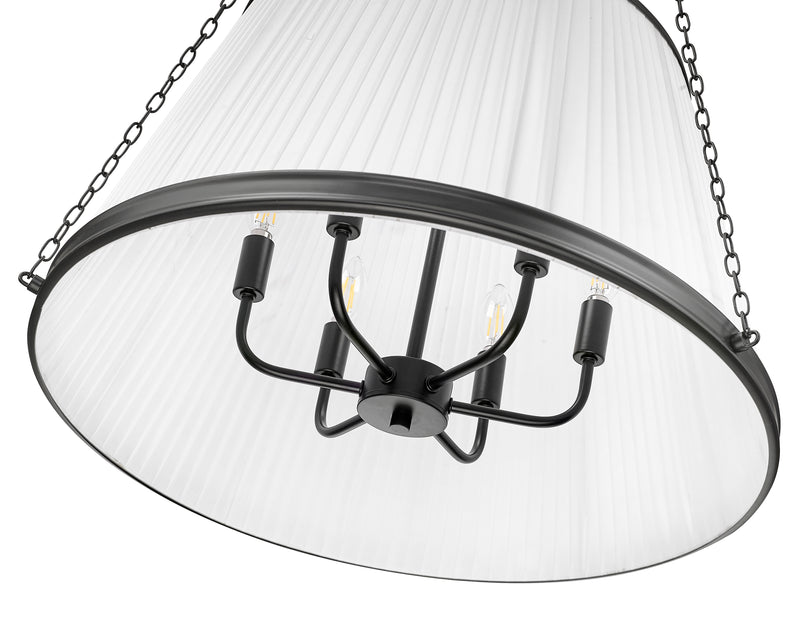 Madeline 6 Light 24" Pendant in Matte Black