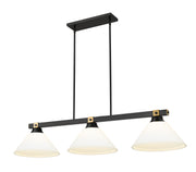 Bronte 3 Light Billiard in Matte Opal Glass