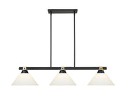 Bronte 3 Light Billiard in Matte Opal Glass