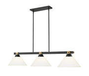 Bronte 3 Light Billiard in Matte Opal Glass