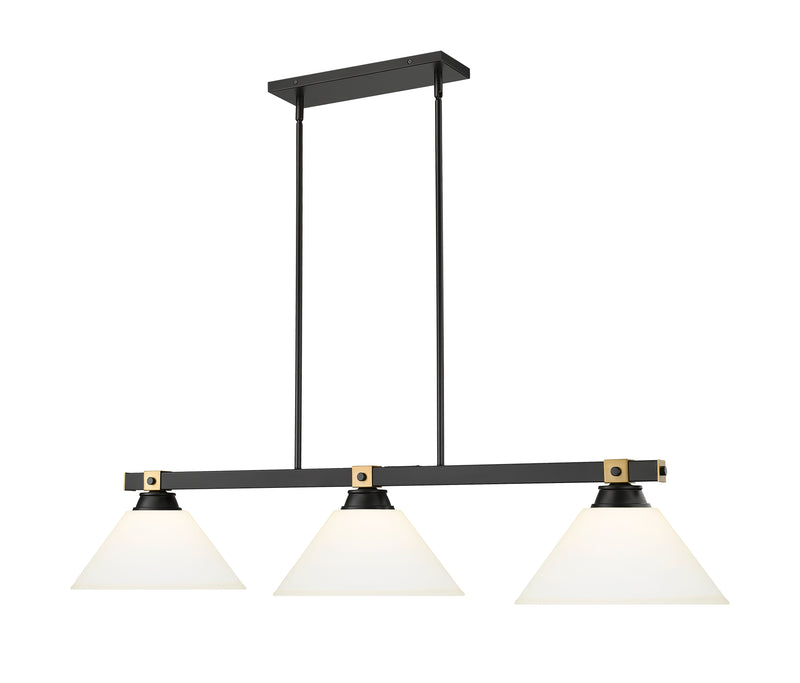 Bronte 3 Light Billiard in Matte Opal Glass