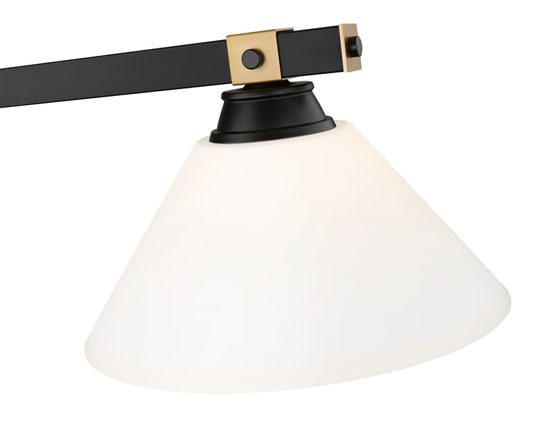 Bronte 3 Light Billiard in Matte Opal Glass
