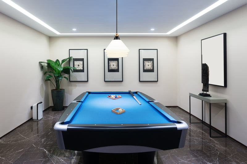 Bronte 3 Light Billiard in Matte Opal Glass in a room setting