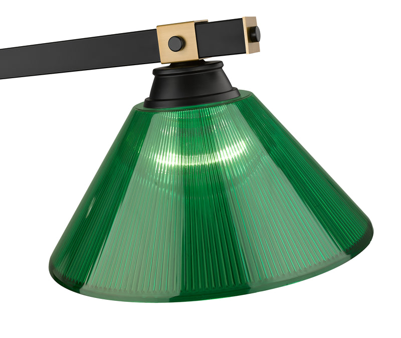 Bronte 3 Light Billiard in Green Acrylic