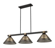 Bronte 3 Light Billiard in Smoke Acrylic