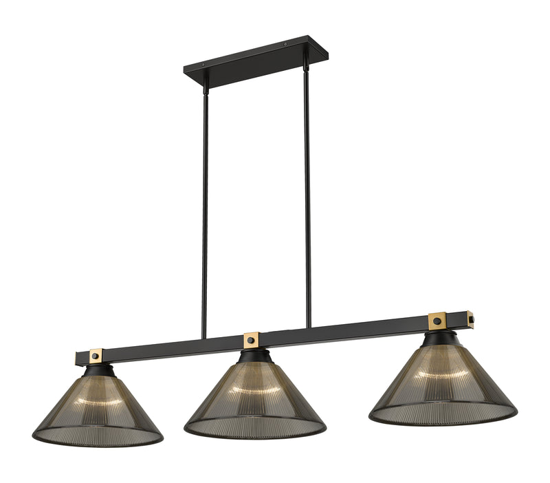 Bronte 3 Light Billiard in Smoke Acrylic