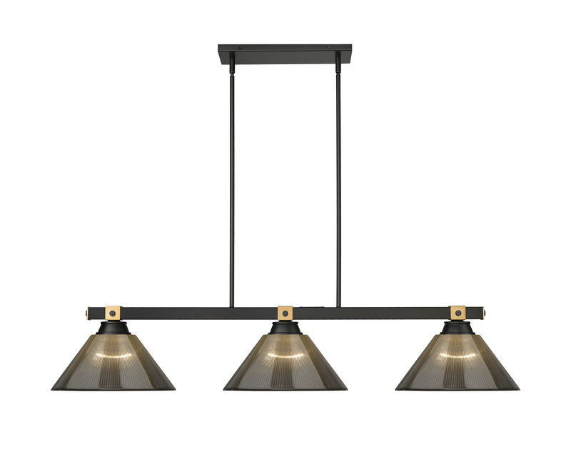 Bronte 3 Light Billiard in Smoke Acrylic