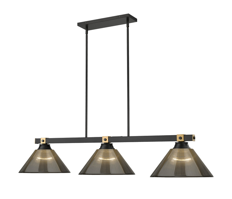 Bronte 3 Light Billiard in Smoke Acrylic