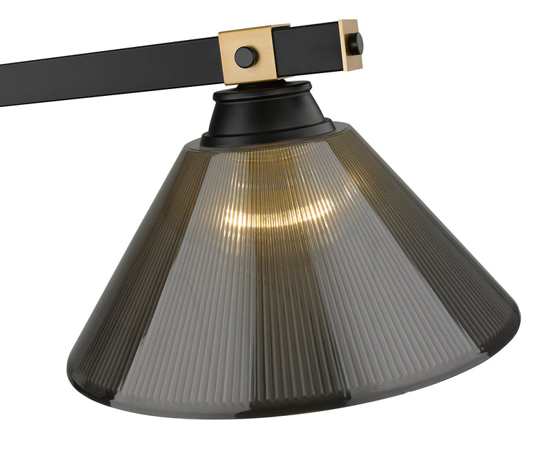 Bronte 3 Light Billiard in Smoke Acrylic