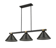 Bronte 3 Light Billiard in Smoke Acrylic