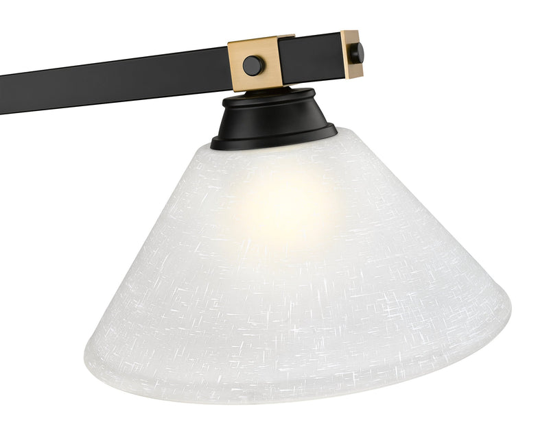 Bronte 3 Light Billiard in White Linen Glass