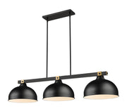 Bronte 3 Light Billiard in Matte Black Steel