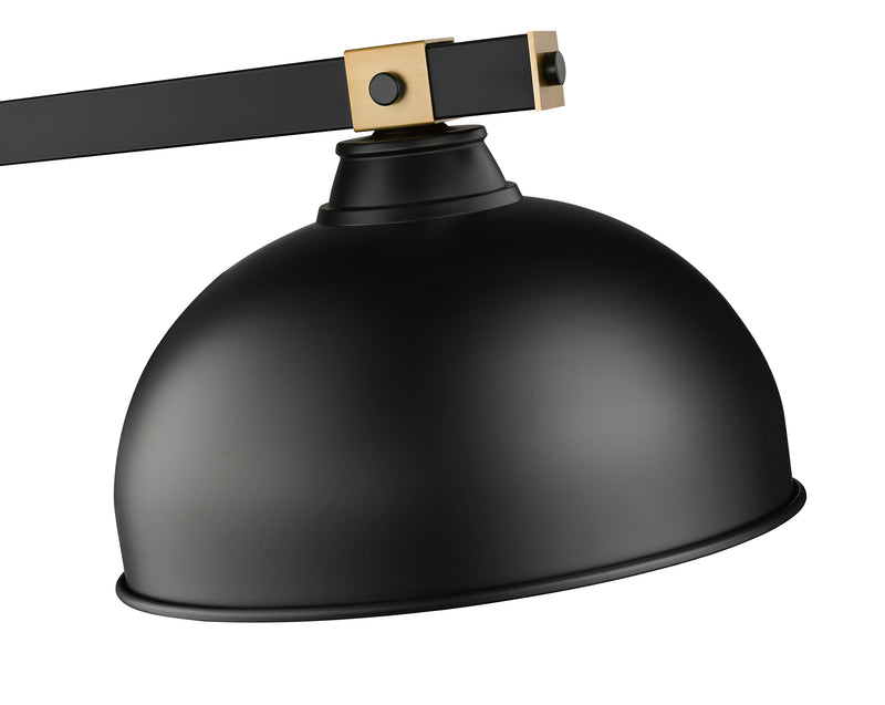 Bronte 3 Light Billiard in Matte Black Steel