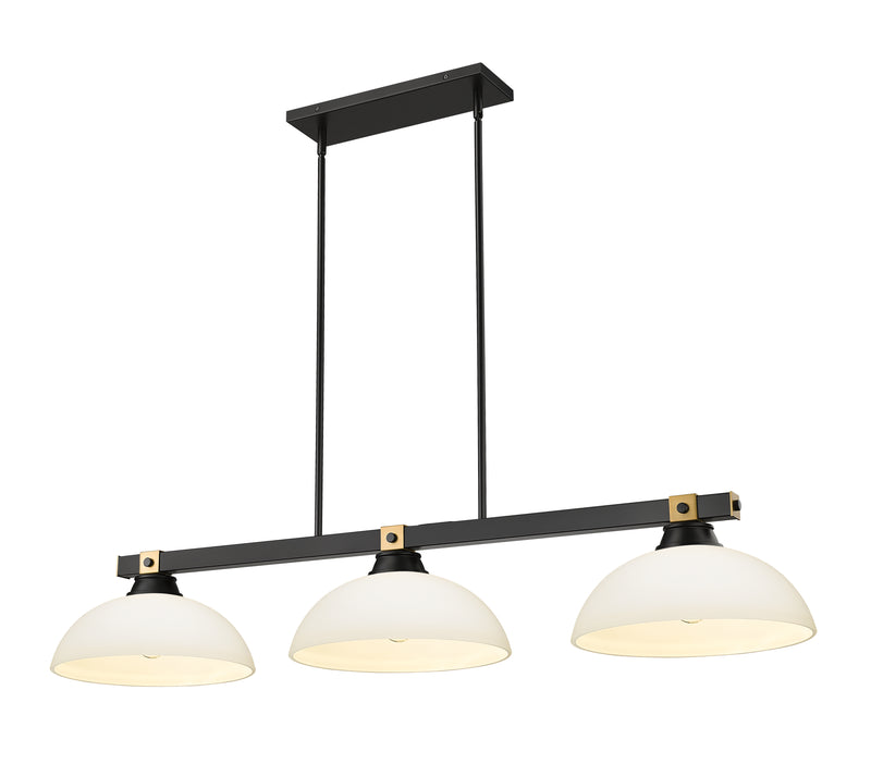 Bronte 3 Light Billiard in Matte Opal Glass