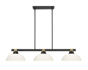 Bronte 3 Light Billiard in Matte Opal Glass
