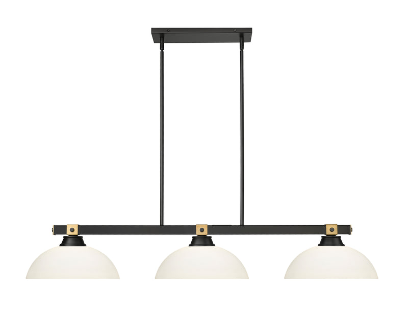 Bronte 3 Light Billiard in Matte Opal Glass
