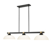 Bronte 3 Light Billiard in Matte Opal Glass