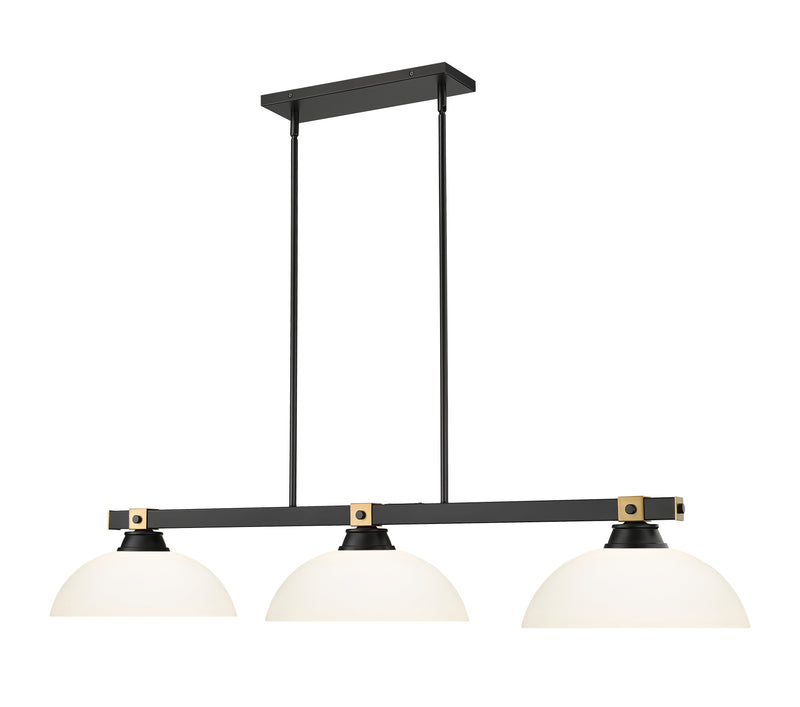 Bronte 3 Light Billiard in Matte Opal Glass