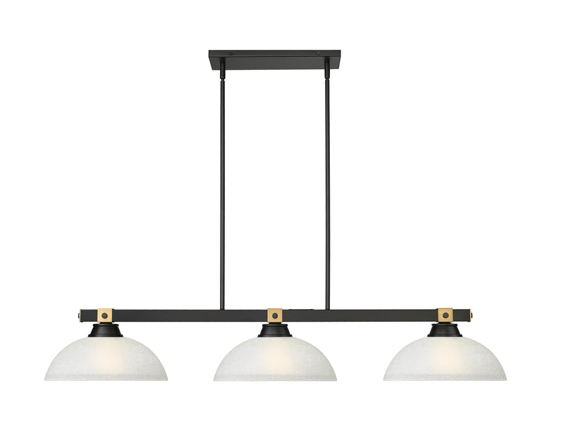 Bronte 3 Light Billiard in White Linen Glass
