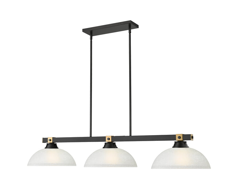 Bronte 3 Light Billiard in White Linen Glass