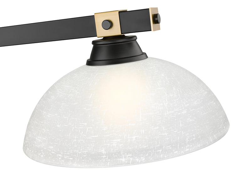 Bronte 3 Light Billiard in White Linen Glass
