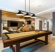Bronte 3 Light Billiard in Matte Black Steel in a room setting
