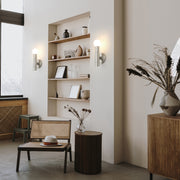 Stari 1 Light 5" Wall Sconce in Brushed Nickel in a room setting