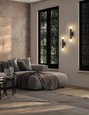Stari 2 Light 5" Wall Sconce in Matte Black in a room setting
