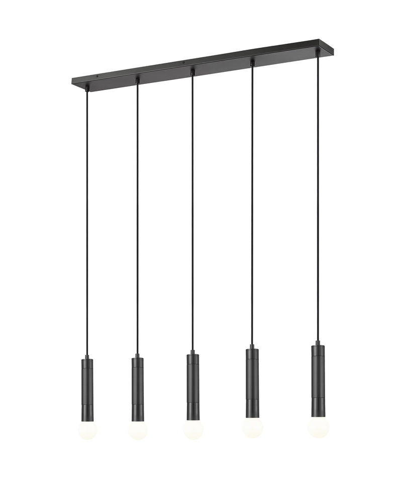 Stari 5 Light 42" Linear Pendant in Matte Black