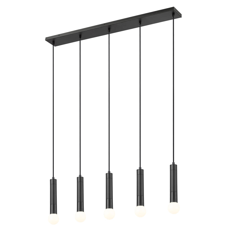 Stari 5 Light 42" Linear Pendant in Matte Black