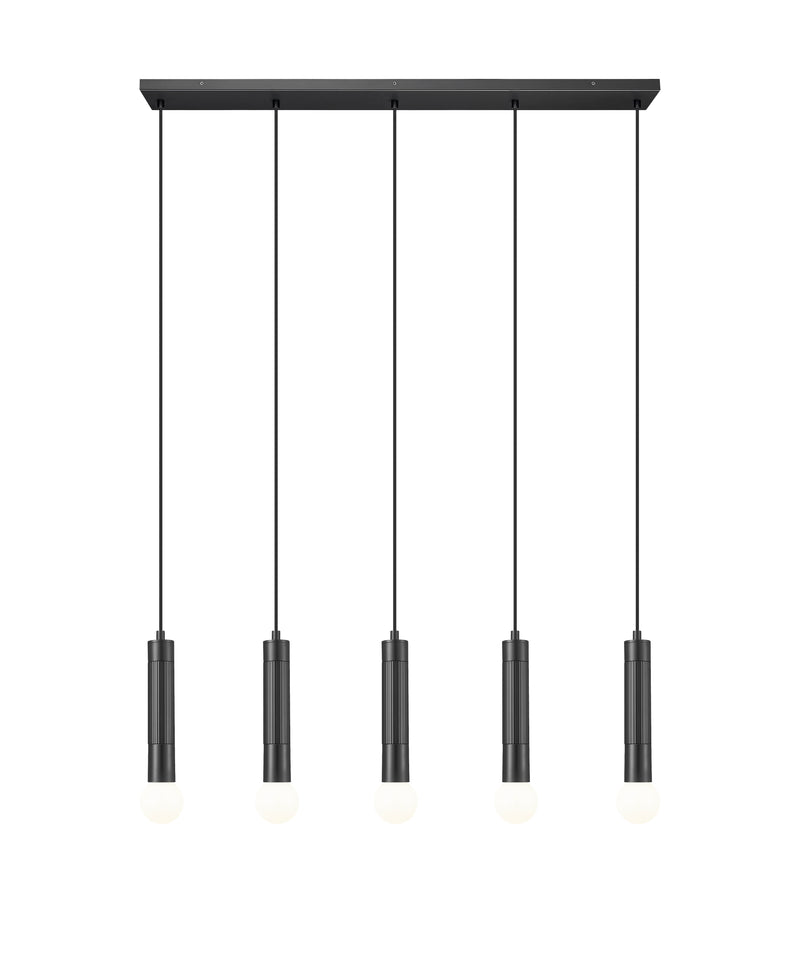 Stari 5 Light 42" Linear Pendant in Matte Black