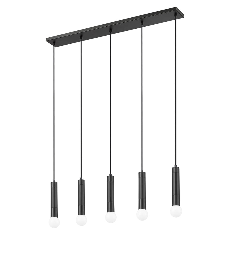 Stari 5 Light 42" Linear Pendant in Matte Black