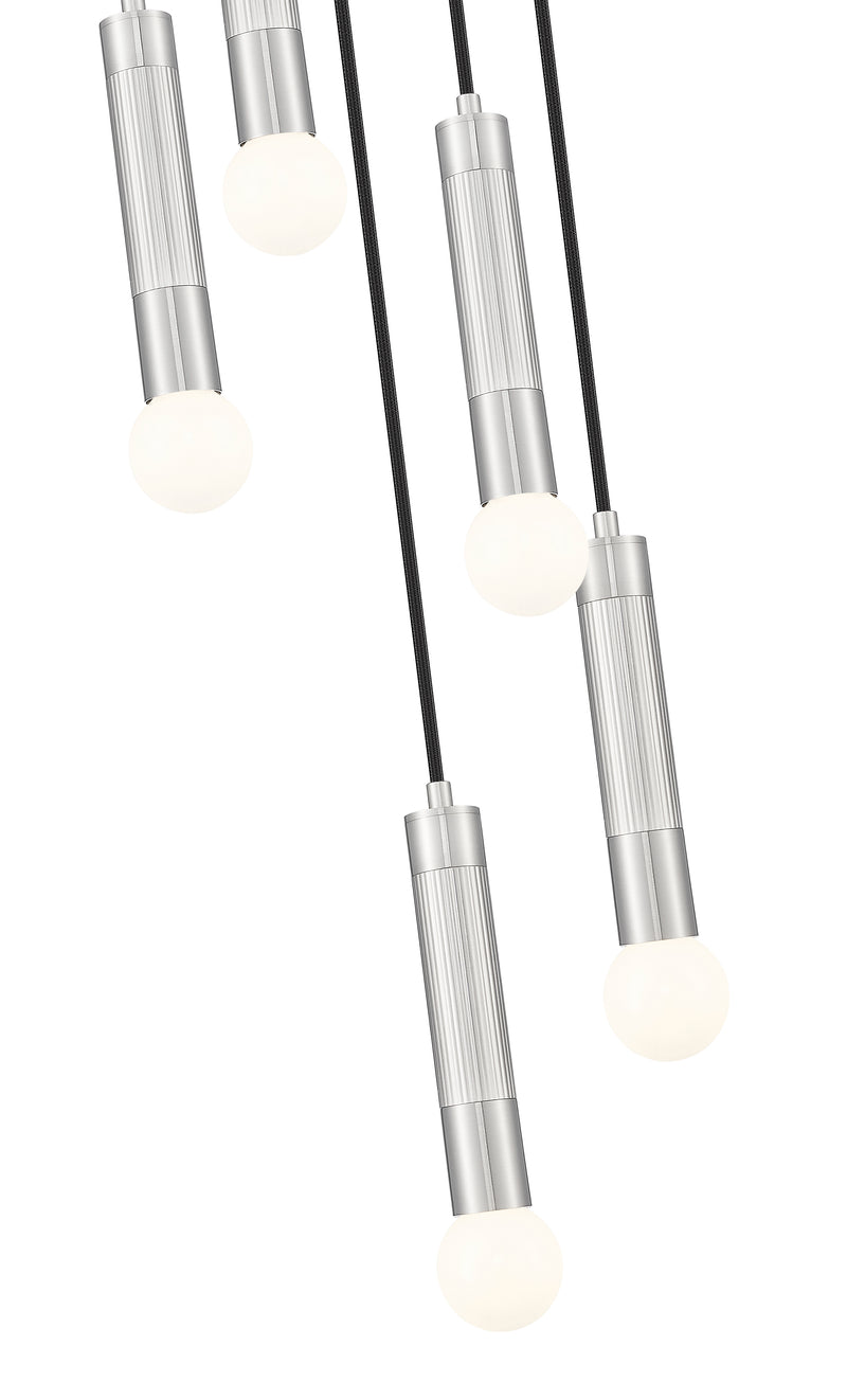 Stari 5 Light 12" Pendant in Brushed Nickel