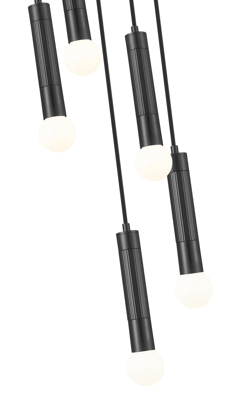 Stari 5 Light 12" Pendant in Matte Black
