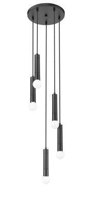Stari 5 Light 12" Pendant in Matte Black