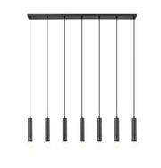 Stari 7 Light 54" Linear Pendant in Matte Black
