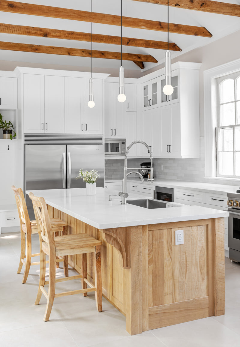 Stari 1 Light 4.75" Pendant, Cord Mount in Brushed Nickel in a room setting