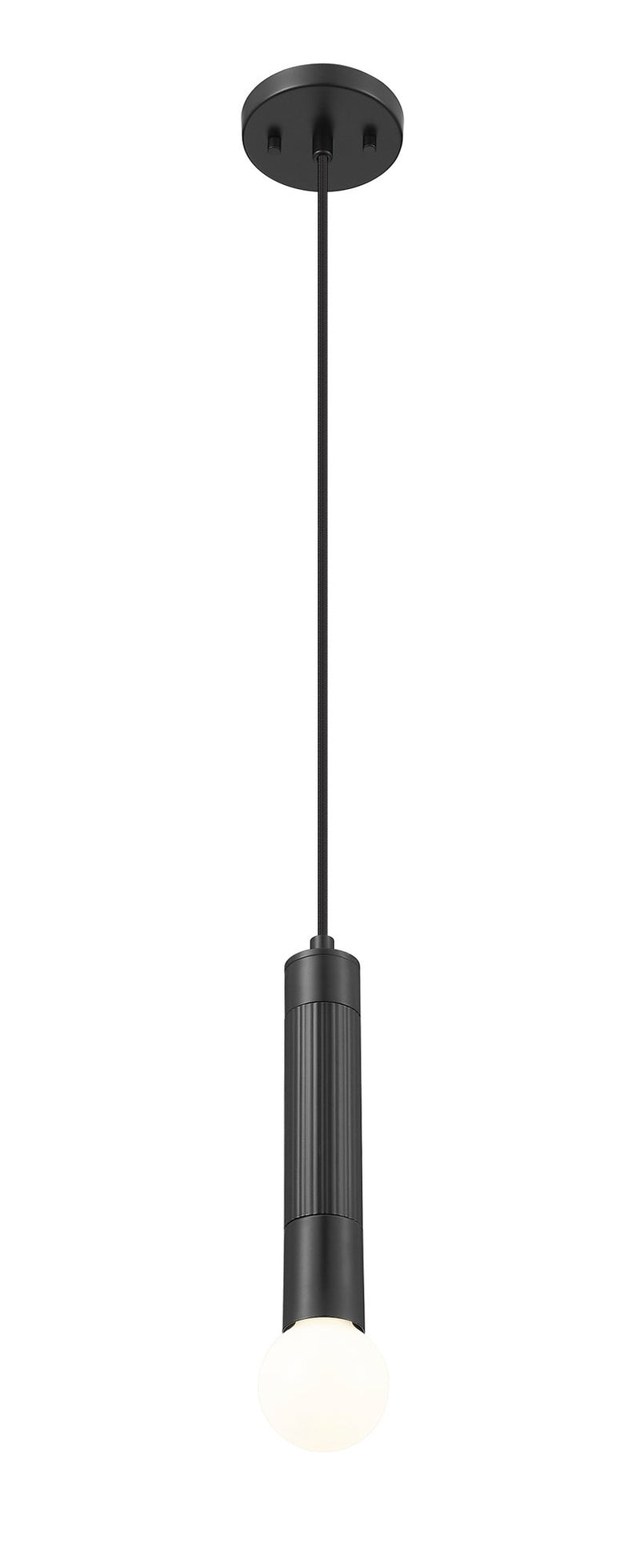 Stari 1 Light 4.75" Pendant, Cord Mount in Matte Black