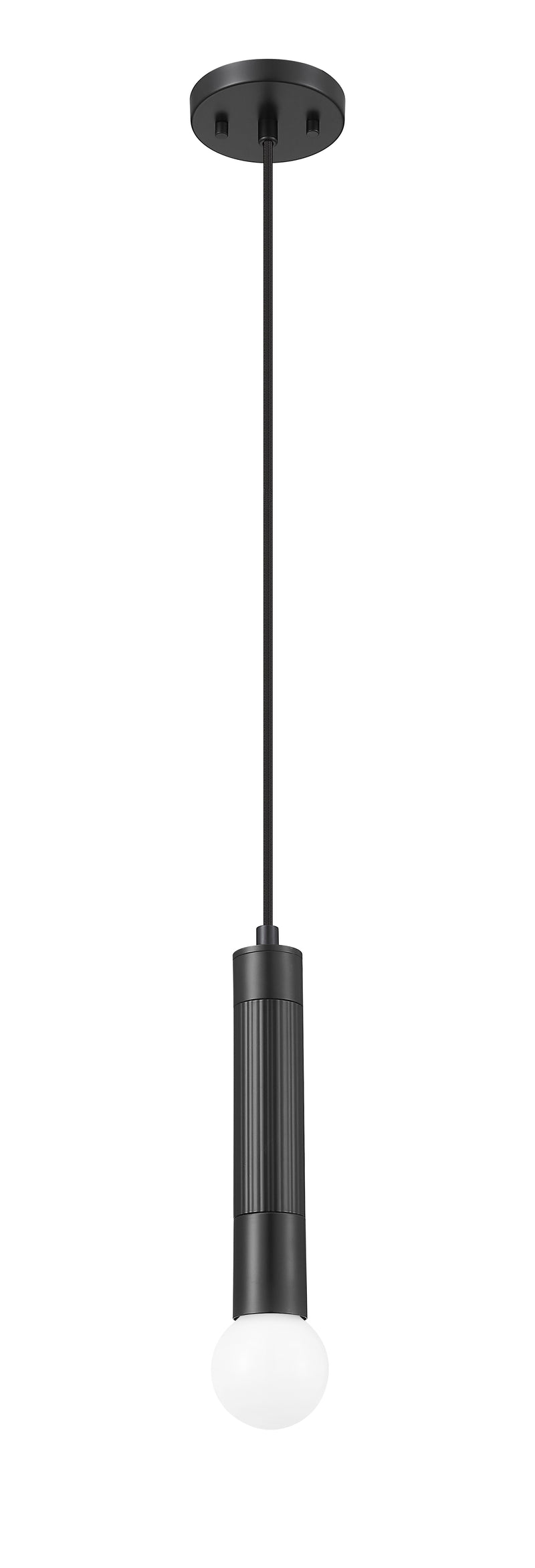 Stari 1 Light 4.75" Pendant, Cord Mount in Matte Black