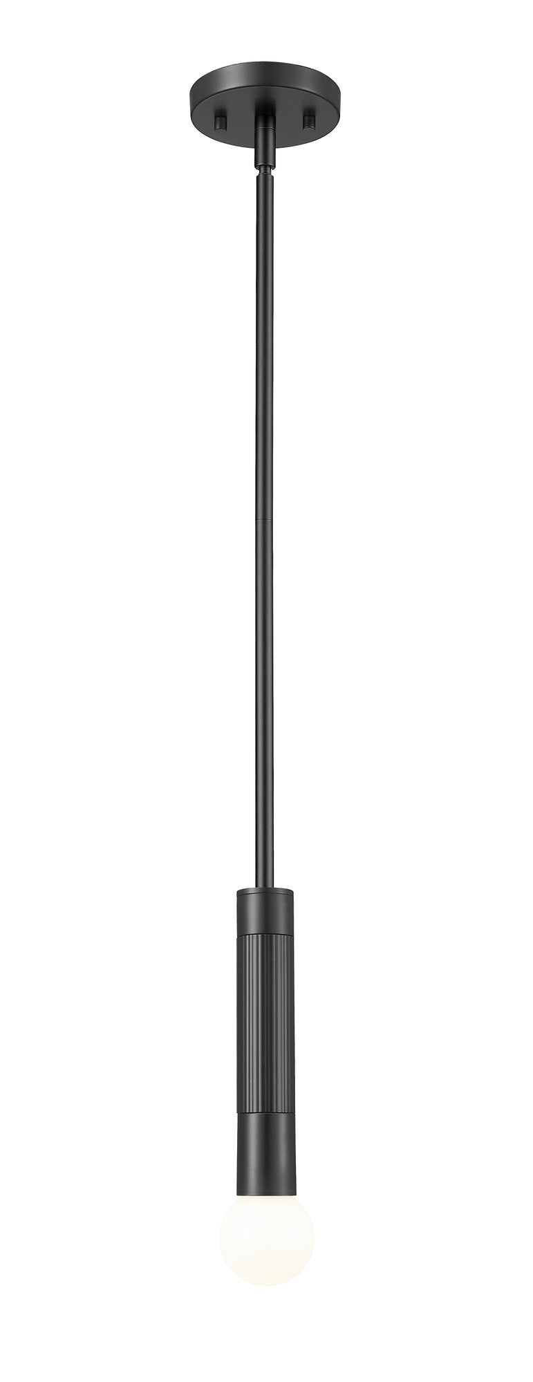 Stari 1 Light 4.75" Pendant, Rod Mount in Matte Black